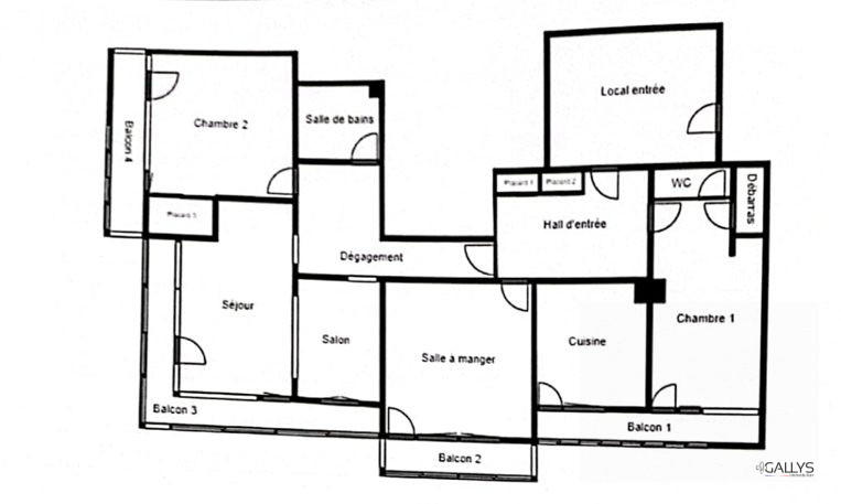 Appartement - 184 m² - 5 pièces