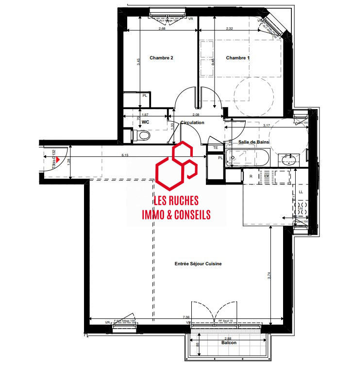 Appartement - 83 m² - 3 pièces