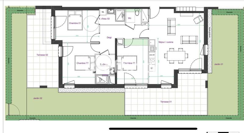 Appartement - 90 m² - 4 pièces