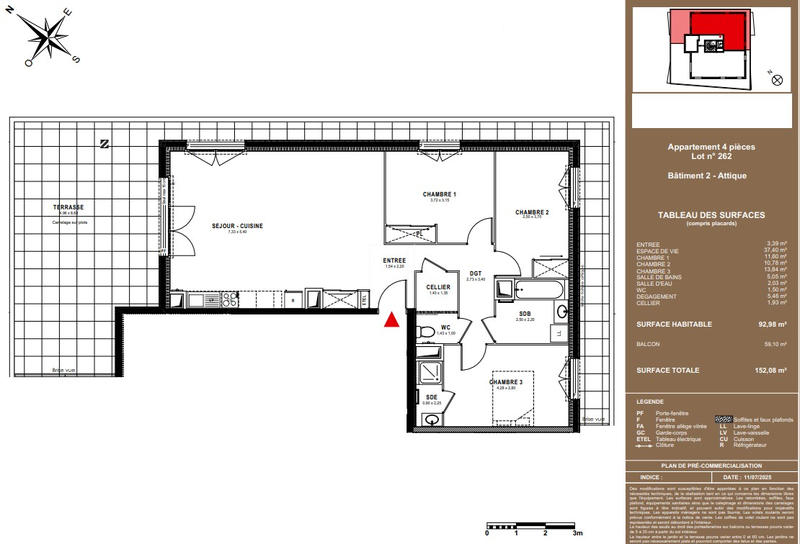 Appartement - 93 m² - 4 pièces