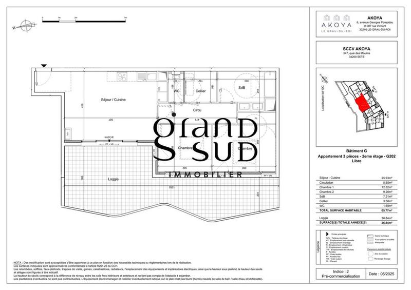 Appartement - 65 m² - 3 pièces