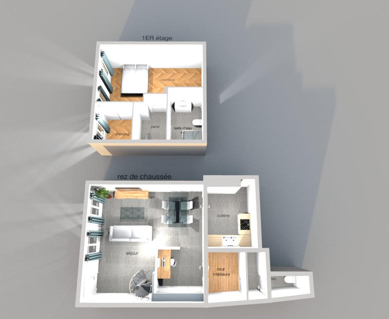 Maison traditionnelle - 68 m² - 3 pièces