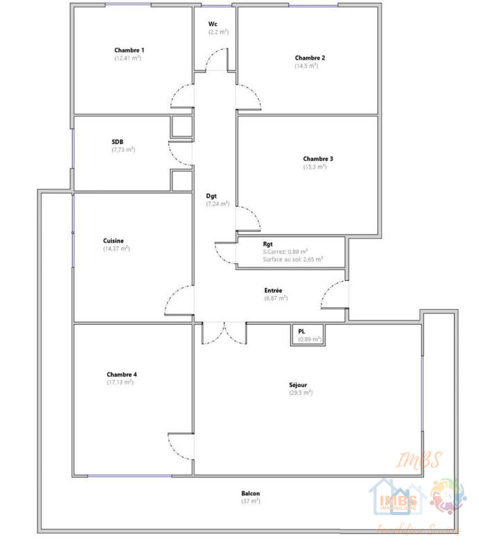 Appartement - 129 m² - 5 pièces