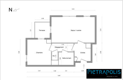 Appartement - 55 m² - 2 pièces