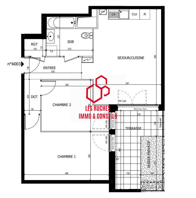 Appartement - 61 m² - 3 pièces