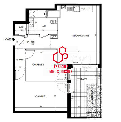 Appartement - 61 m² - 3 pièces