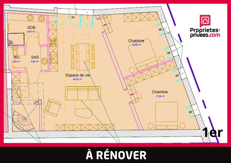 Appartement - 100 m² - 4 pièces