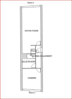 Appartement - 51 m² - 2 pièces