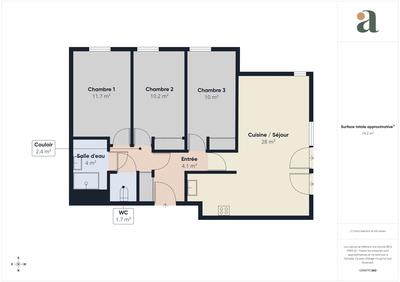 Appartement - 75 m² - 4 pièces