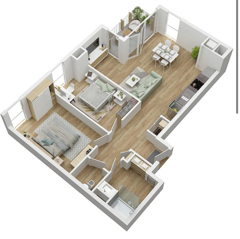 Appartement - 63 m² - 3 pièces