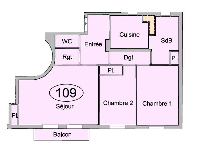 Appartement - 68 m² - 3 pièces