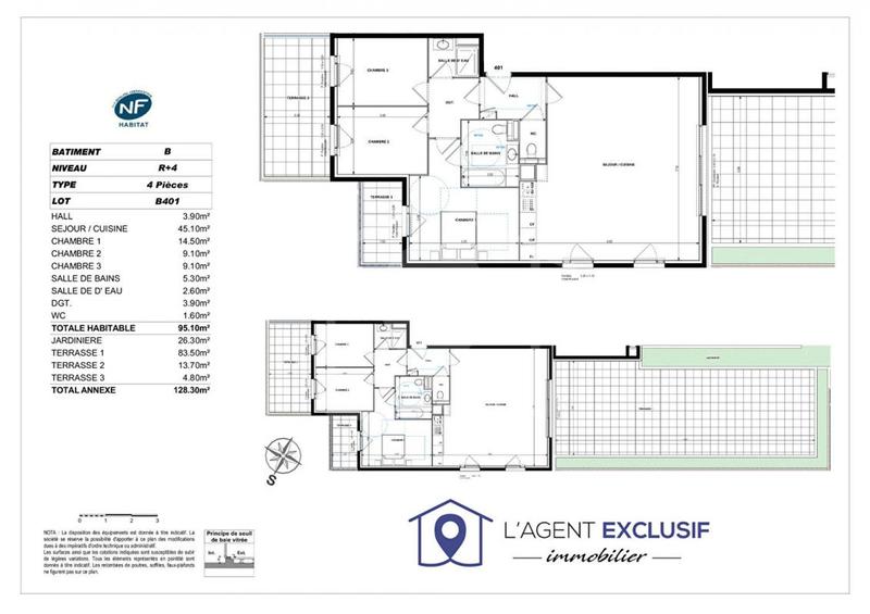 Appartement - 95 m² - 4 pièces