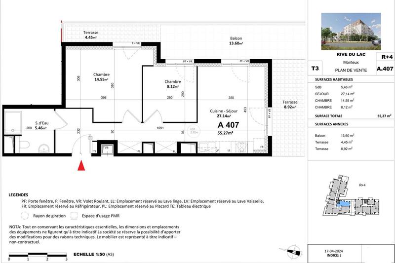 Appartement - 55 m² - 4 pièces
