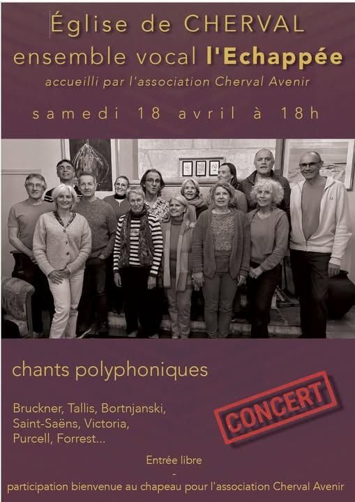 Cherval en musique - Concert ensemble vocal "L'échappée"