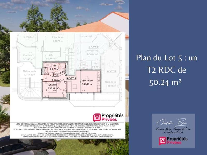 Appartement - 50 m² - 2 pièces