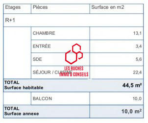 Appartement - 44 m² - 2 pièces