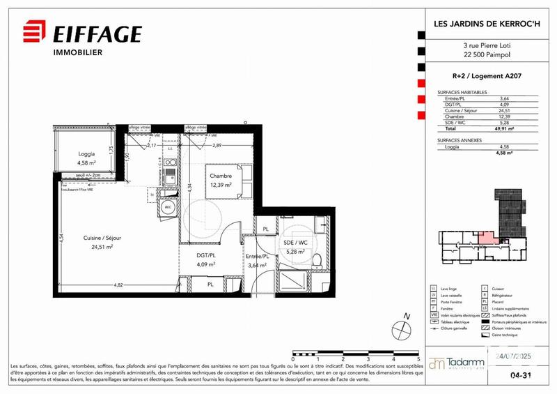 Appartement - 50 m² - 2 pièces