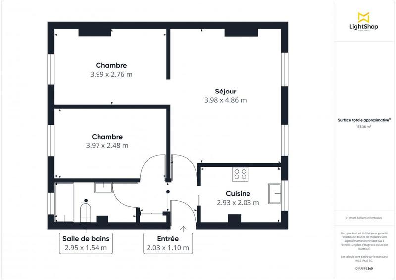 Appartement - 54 m² - 3 pièces