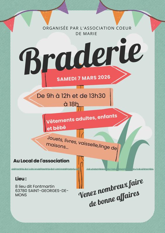 Braderie de l'Association Coeur de Marie