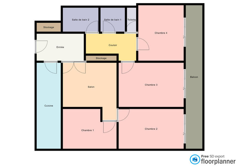 Chambre - 22 m² - 4 pièces