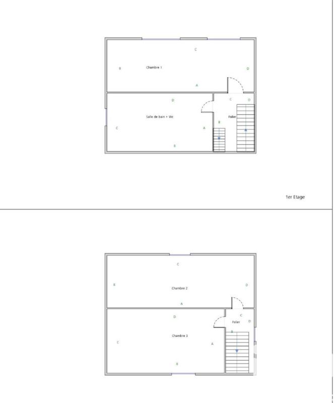 Maison de ville - 75 m² - 4 pièces