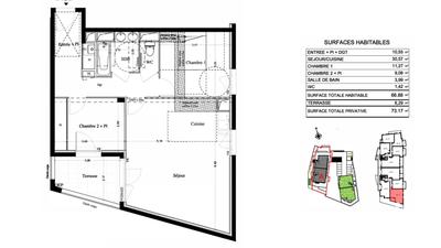 Appartement - 67 m² - 3 pièces