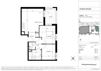 Appartement - 56 m² - 3 pièces