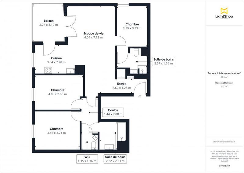 Appartement - 84 m² - 4 pièces