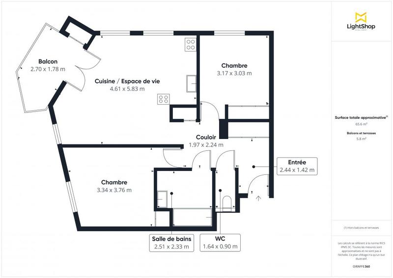 Appartement - 64 m² - 3 pièces