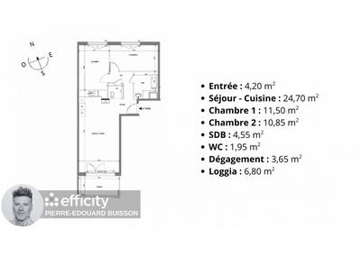 Appartement - 61 m² - 3 pièces