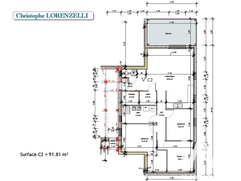 Appartement - 89 m² - 4 pièces