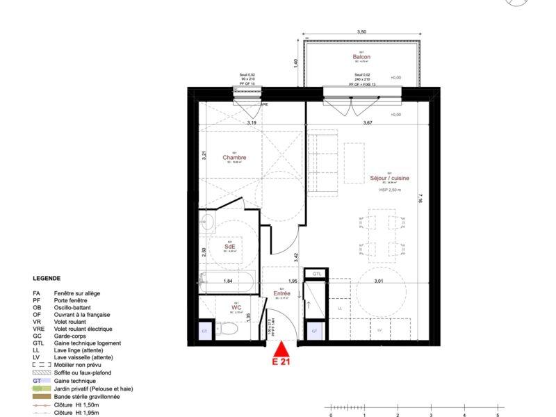 Appartement - 48 m² - 2 pièces