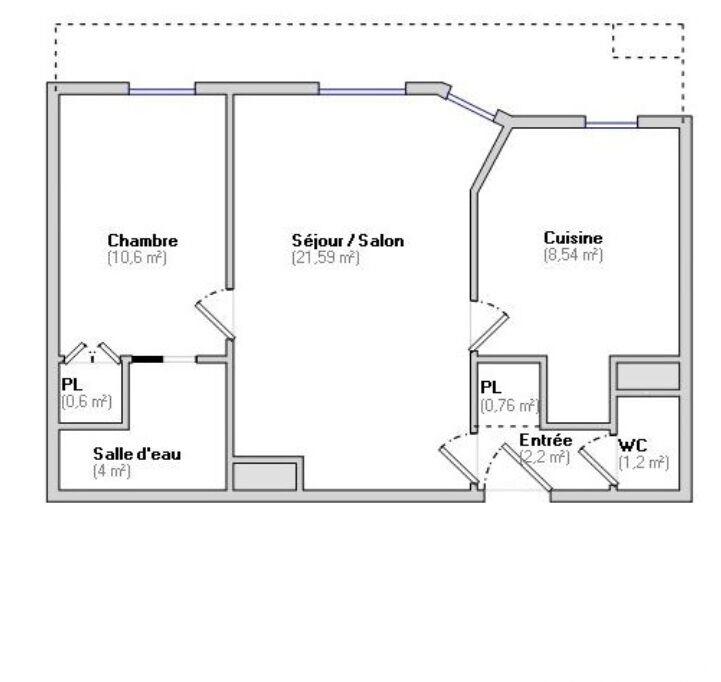 Appartement - 49 m² - 2 pièces