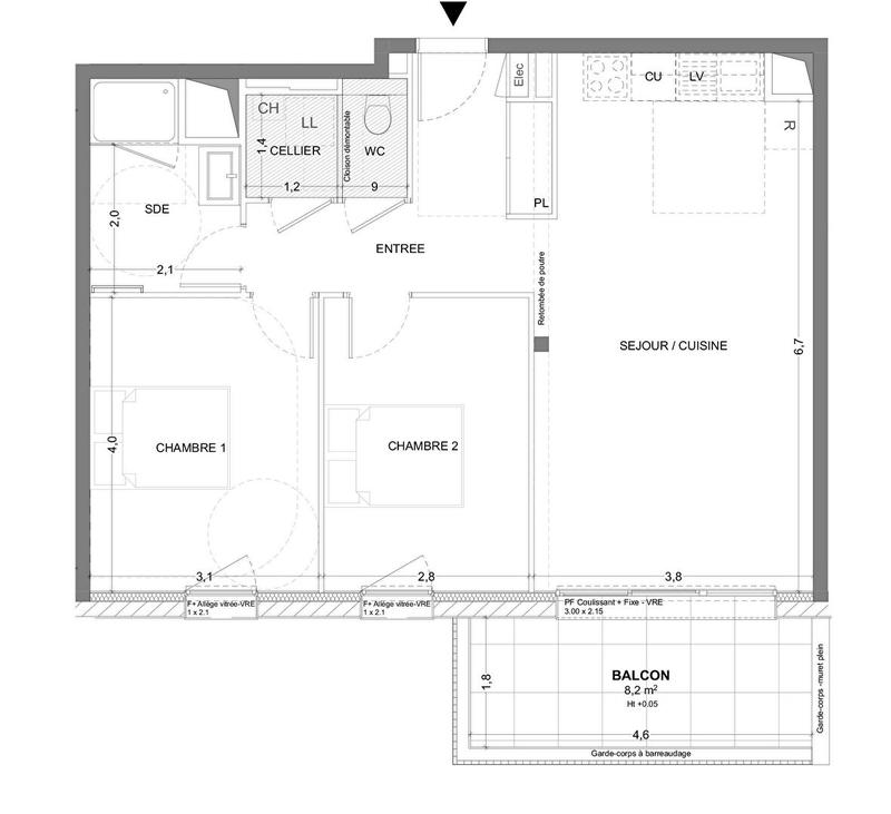 Appartement - 67 m² - 3 pièces