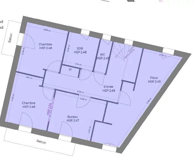 Appartement - 60 m² - 4 pièces