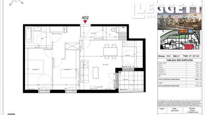 Appartement - 58 m² - 2 pièces