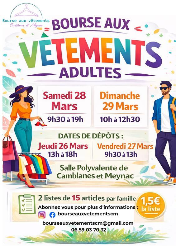 Bourses aux vêtements adultes
