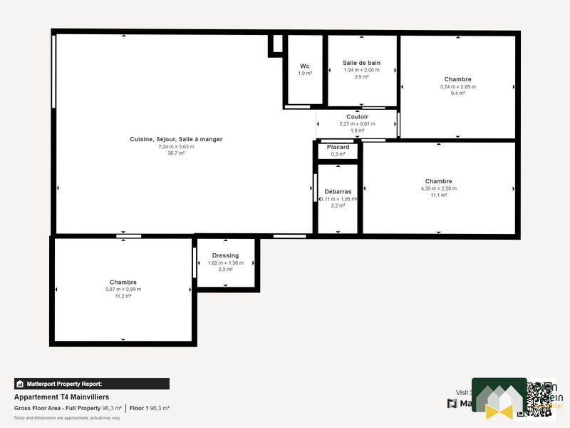 Appartement - 82 m² - 4 pièces