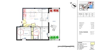 Appartement - 51 m² - 2 pièces