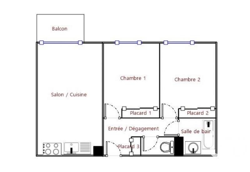 Appartement - 53 m² - 3 pièces