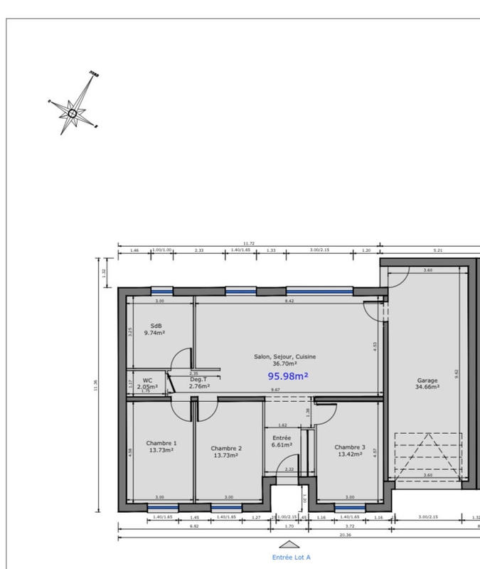 Maison - 95 m² - 5 pièces