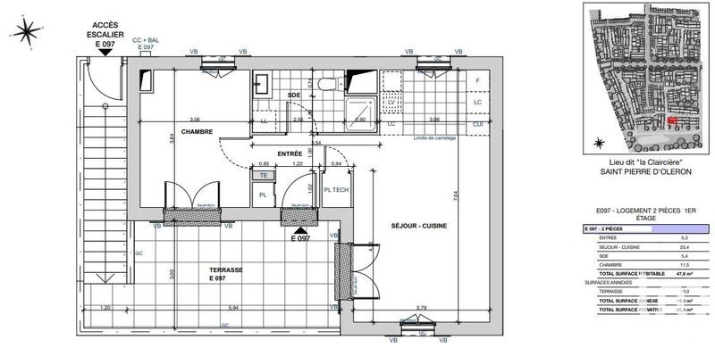 Appartement - 47 m² - 2 pièces