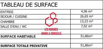 Appartement - 51 m² - 2 pièces