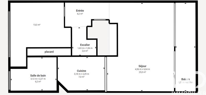 Duplex - 72 m² - 3 pièces