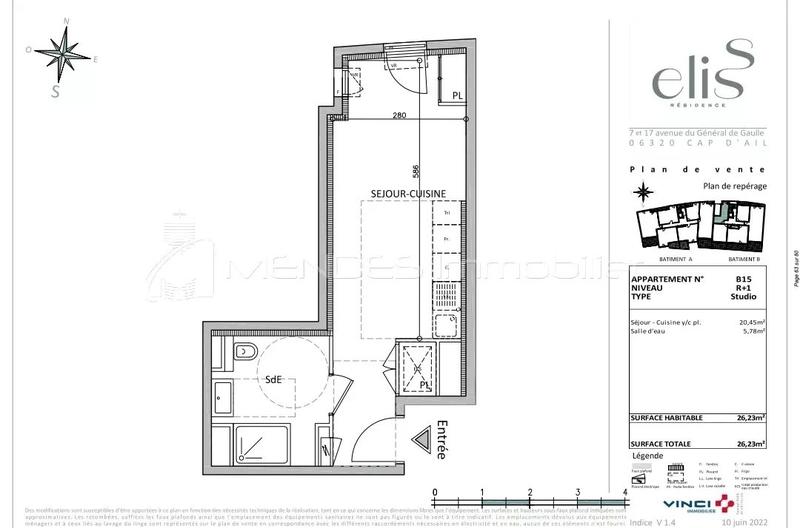 Appartement - 25 m² - 1 pièce