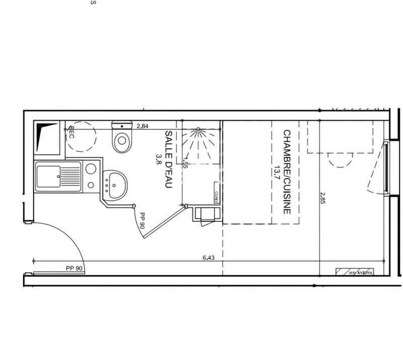 Appartement - 17 m² - 1 pièce