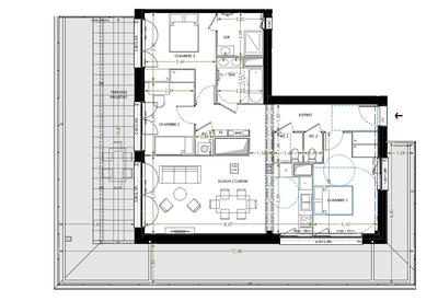 Appartement - 90 m² - 4 pièces