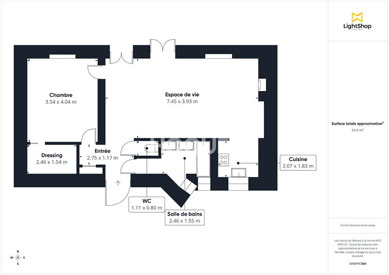 Appartement - 65 m² - 2 pièces