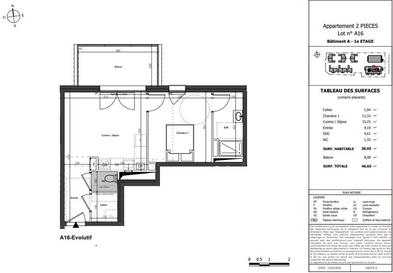Appartement - 39 m² - 2 pièces