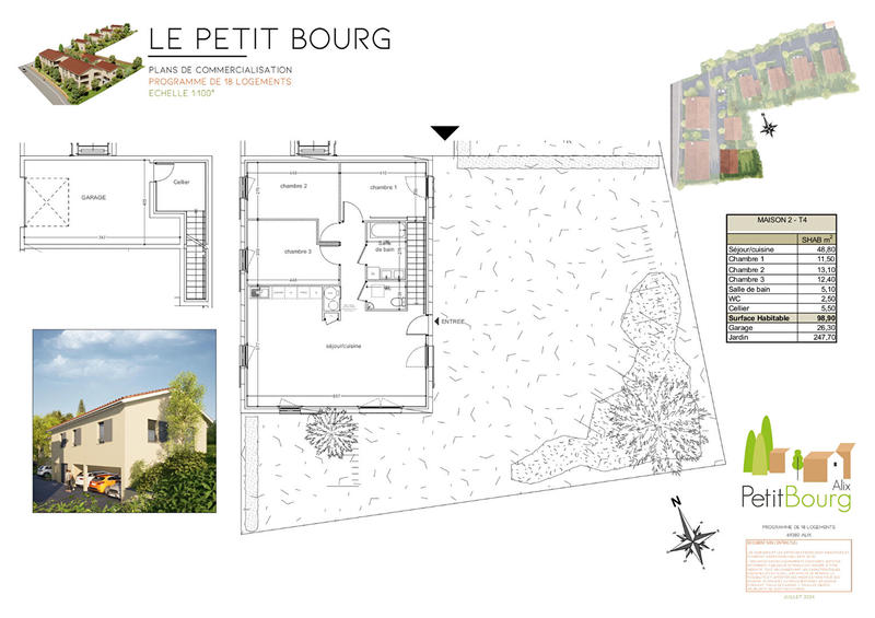 Maison - 99 m² - 4 pièces